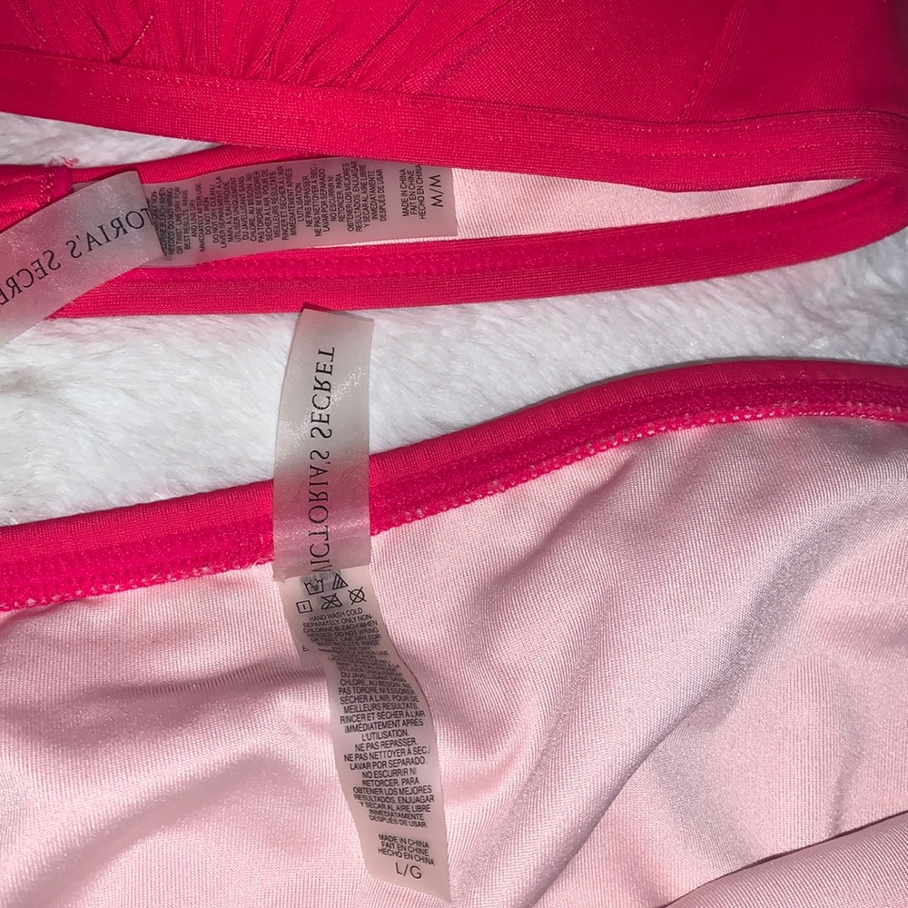 Victoria's Secret Red Halter Bikini Top with Skirted Bottom - Picture 2 of 3